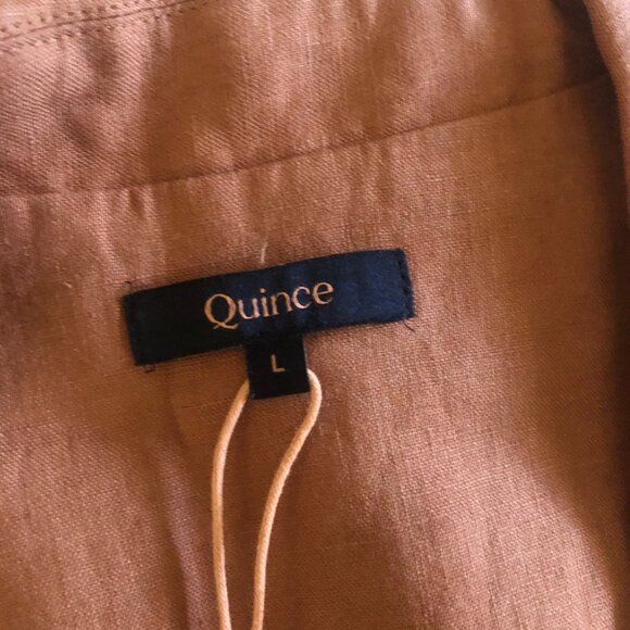 Quince Linen Button Down Dress Terracotta L - Picture 2 of 3